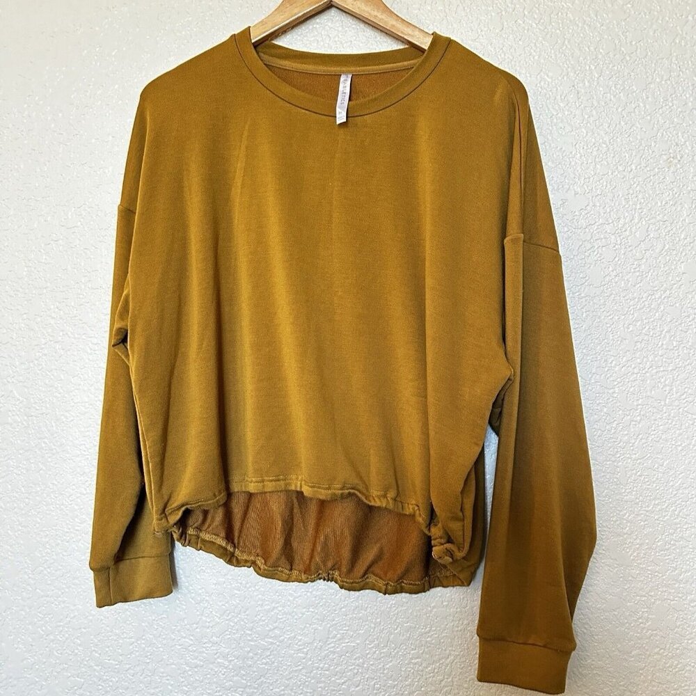 Fabletics Luxe Cinched Pullover Medium‎ Long Sleeve Soft Brown/orange